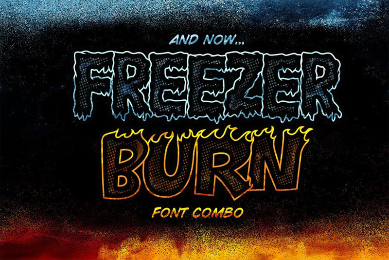 freezer burn fire and flame font