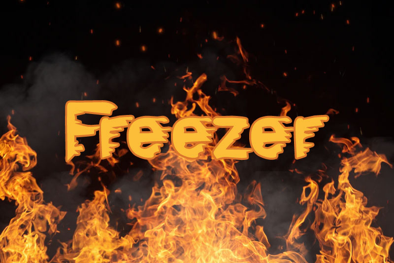 freezer fire and flame font