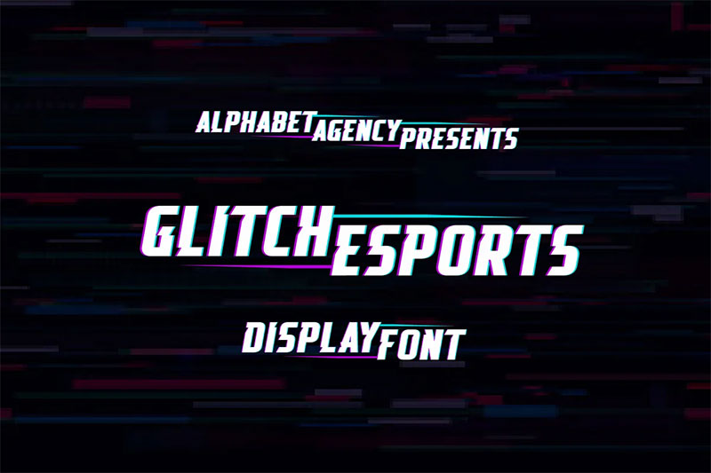 glitch esports display gaming font