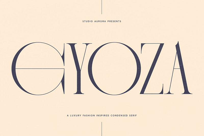 gyoza luxury fashion condensed serif poker font