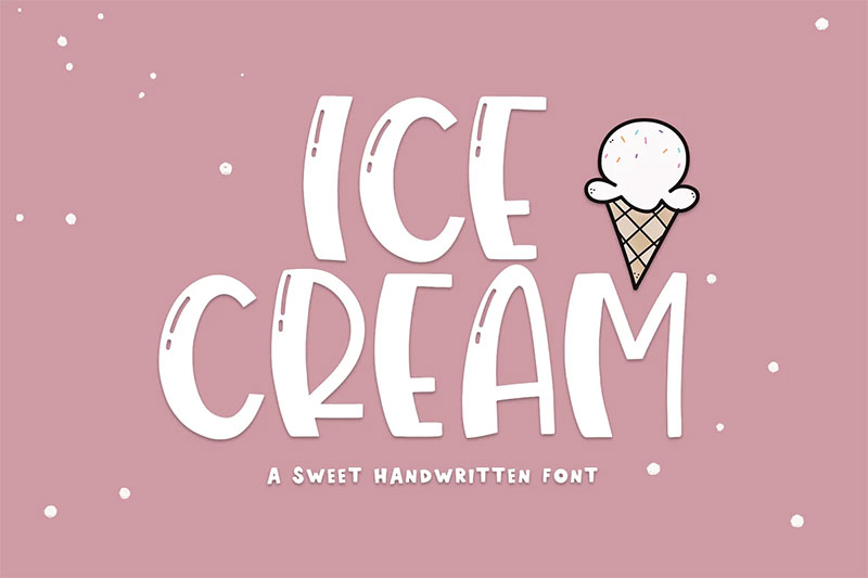 ice cream a fun handwritten ice cream font