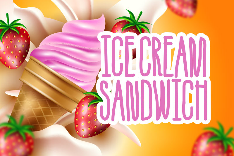 ice cream sandwich ice cream font