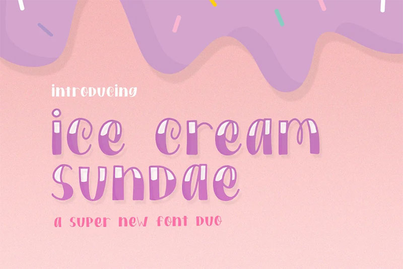 ice cream sundae ice cream font