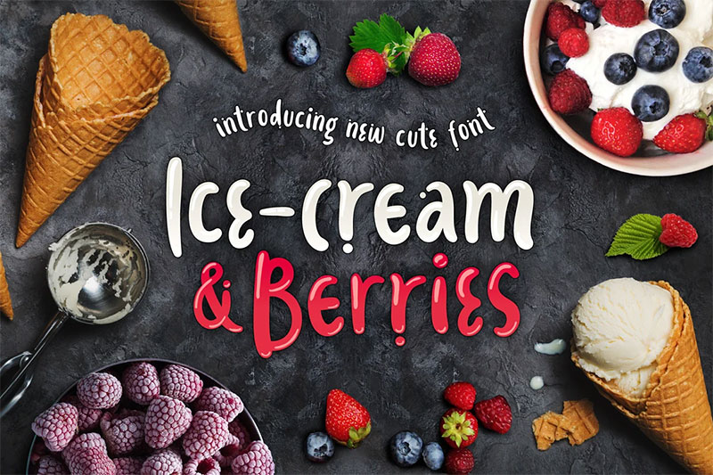 ice creamberries ice cream font