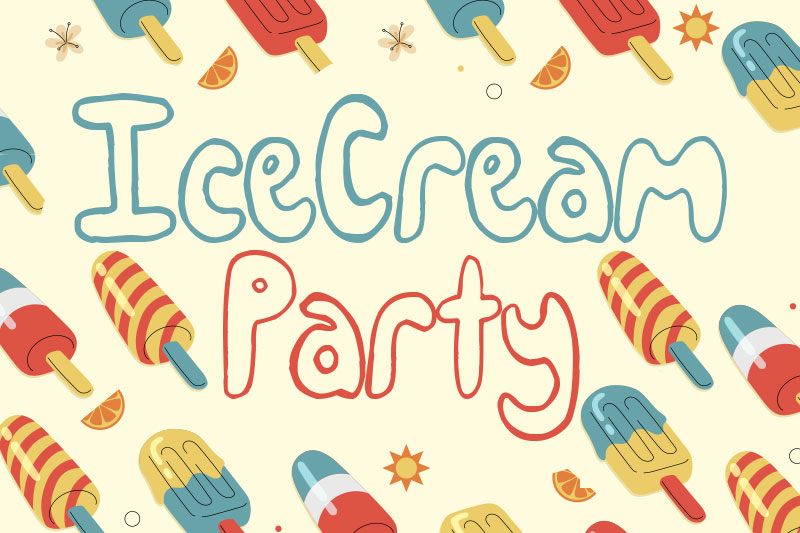 icecreamparty ice cream font