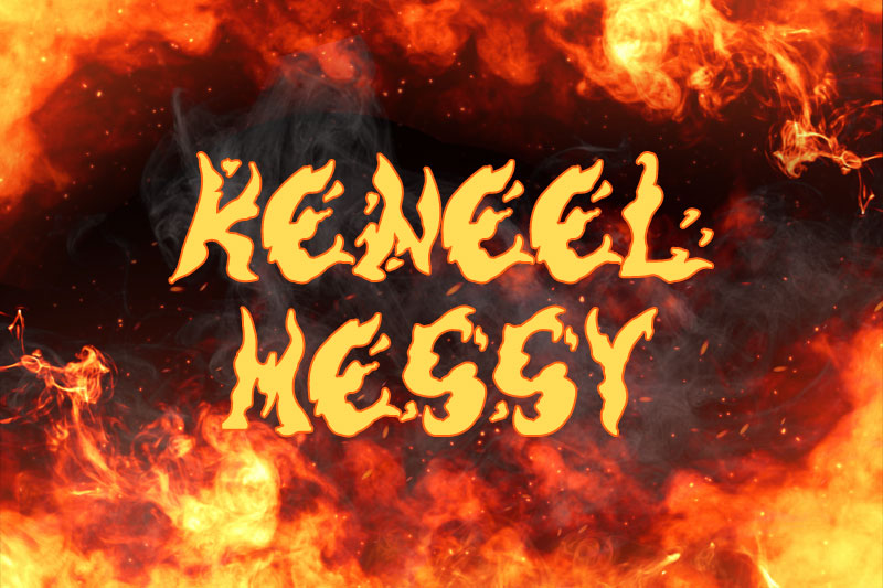 keneel messy fire and flame font