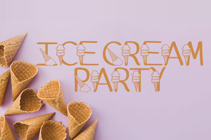 ks ice cream party ice cream font