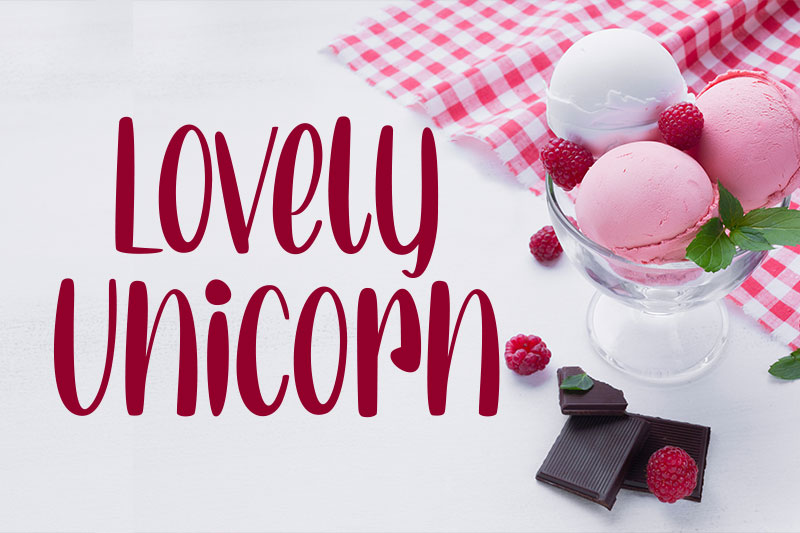lovely unicorn ice cream font