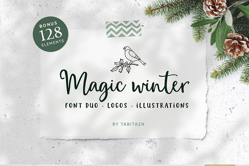 magic winter script animal font