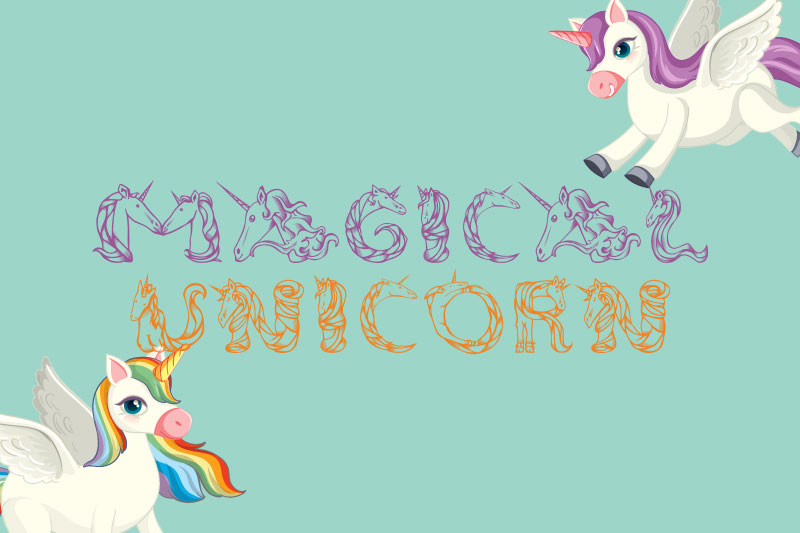 magical unicorn animal font
