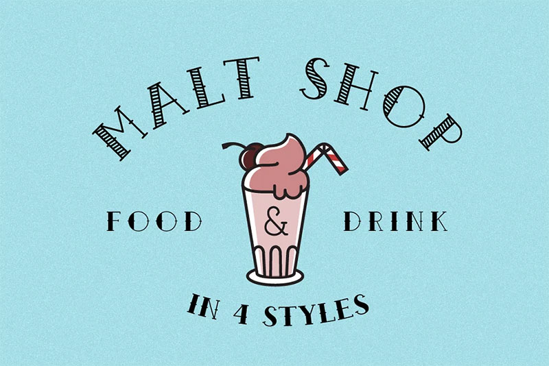 malt shop ice cream font