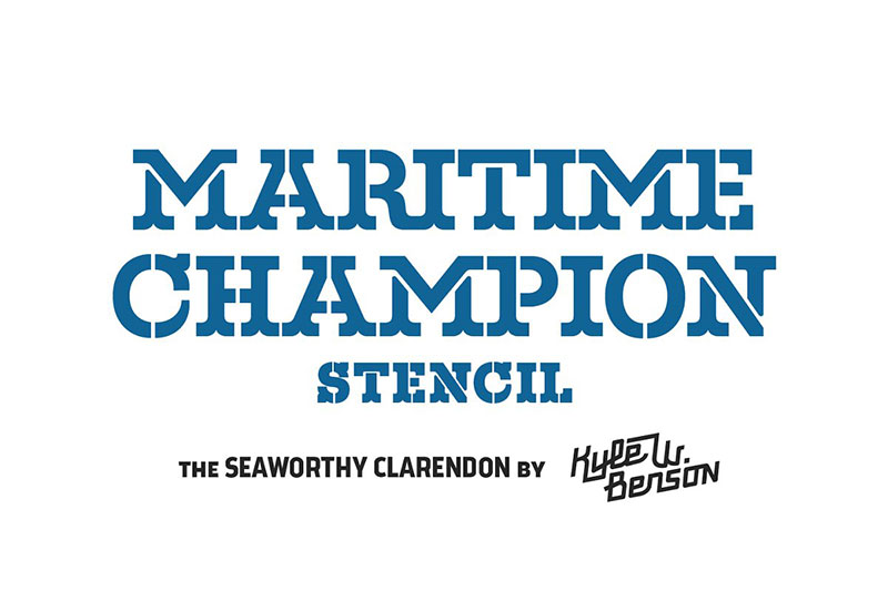 maritime-champion stencil ocean font