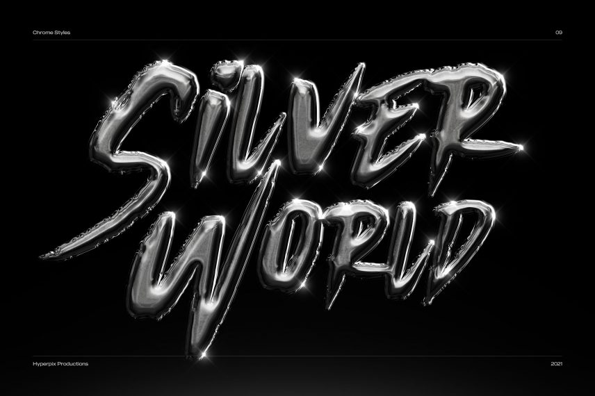 Metal Chrome Text Effect Vol.5 PSD Style Template
