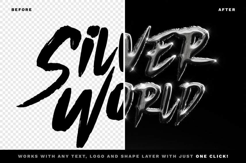Metal Chrome Text Effect Vol.5 PSD Style Template