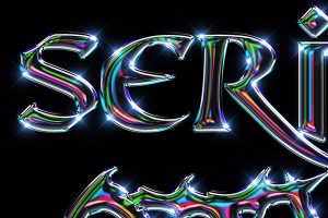 Metallic Chrome Text Effect Vol.12 PSD Style Template