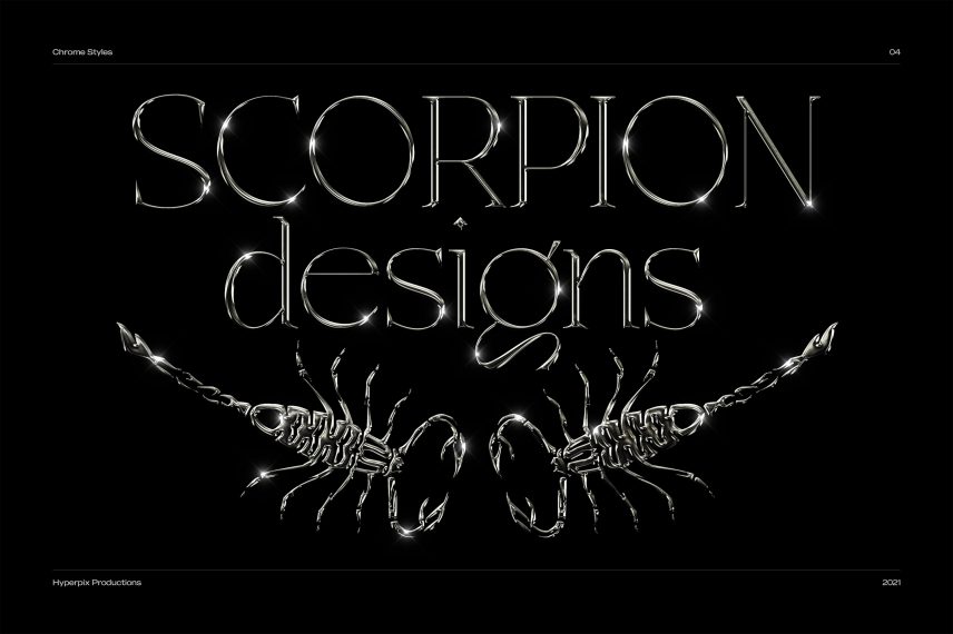 Metallic Chrome Text Effect Vol.9 PSD Template