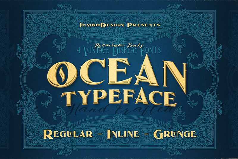 Ocean Font Alphabet