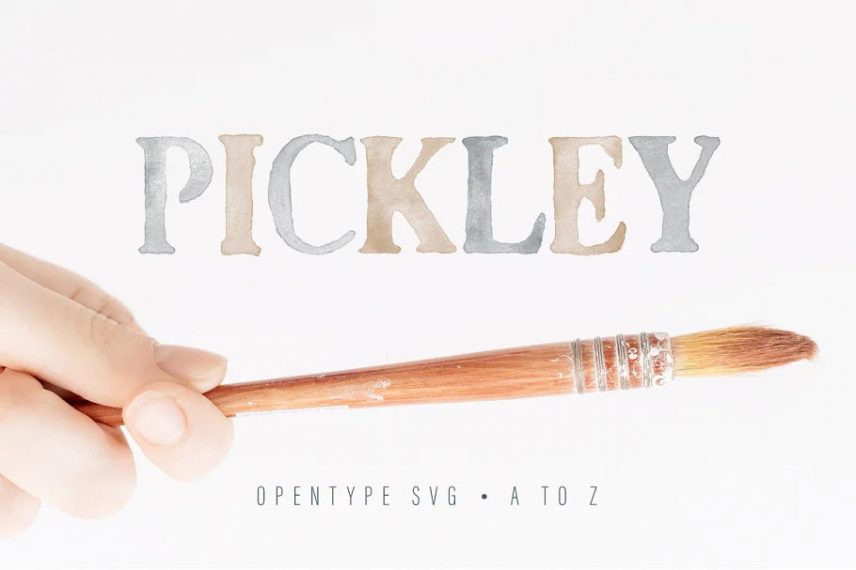 Pickley Watercolor opentype SVG font