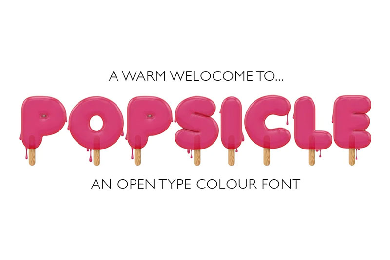popsicle otf colour ice cream font