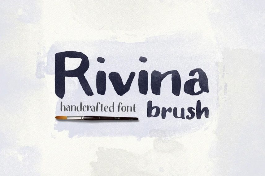 Rivina Font Brush 30 Watercolor Textures