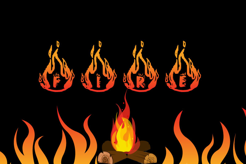 rm fire and flame font