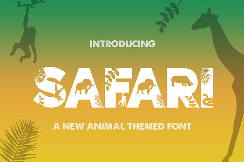 safari silhouette animal font