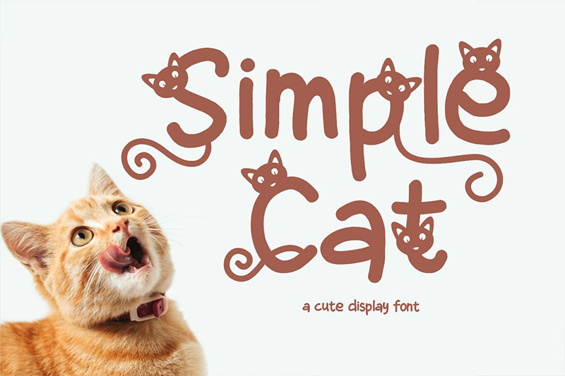 simple cat cute display animal font