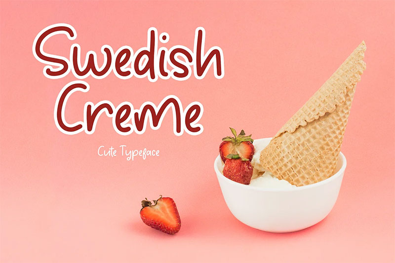 swedish creme cute typeface ice cream font