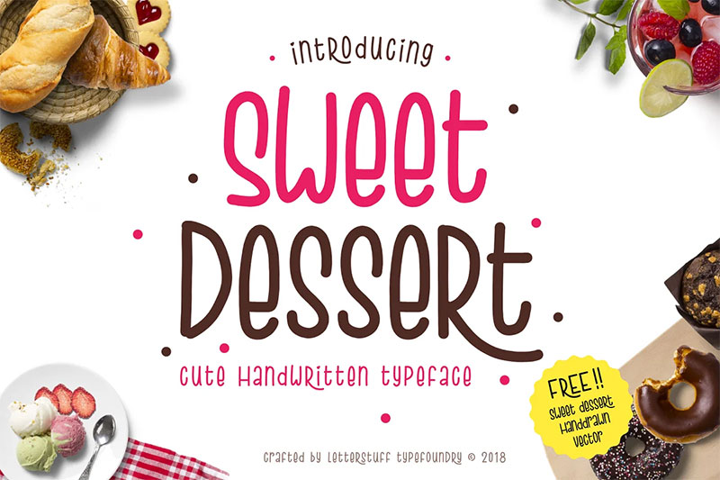 sweet dessert typeface ice cream font