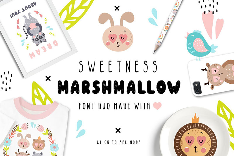 sweetness marshmallow animal font