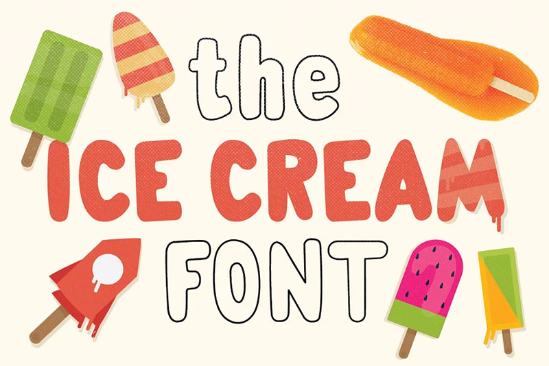 the ice cream font