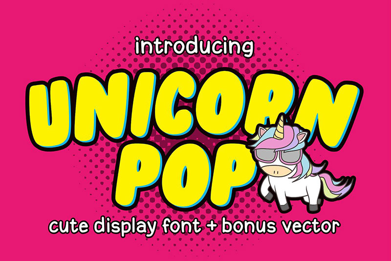unicorn pop bonus vector animal font