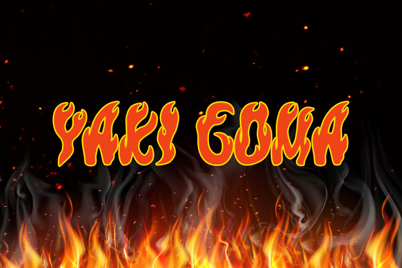 yaki goma fire and flame font