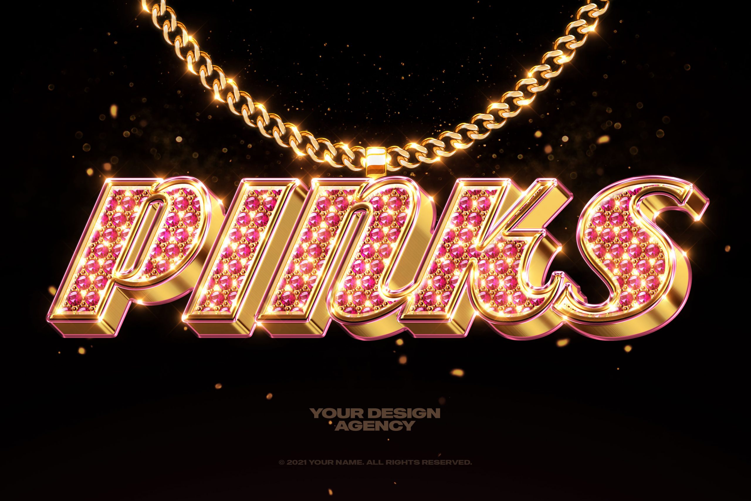 Bling Bling Text and Logo Effect Vol.1, PSD Template