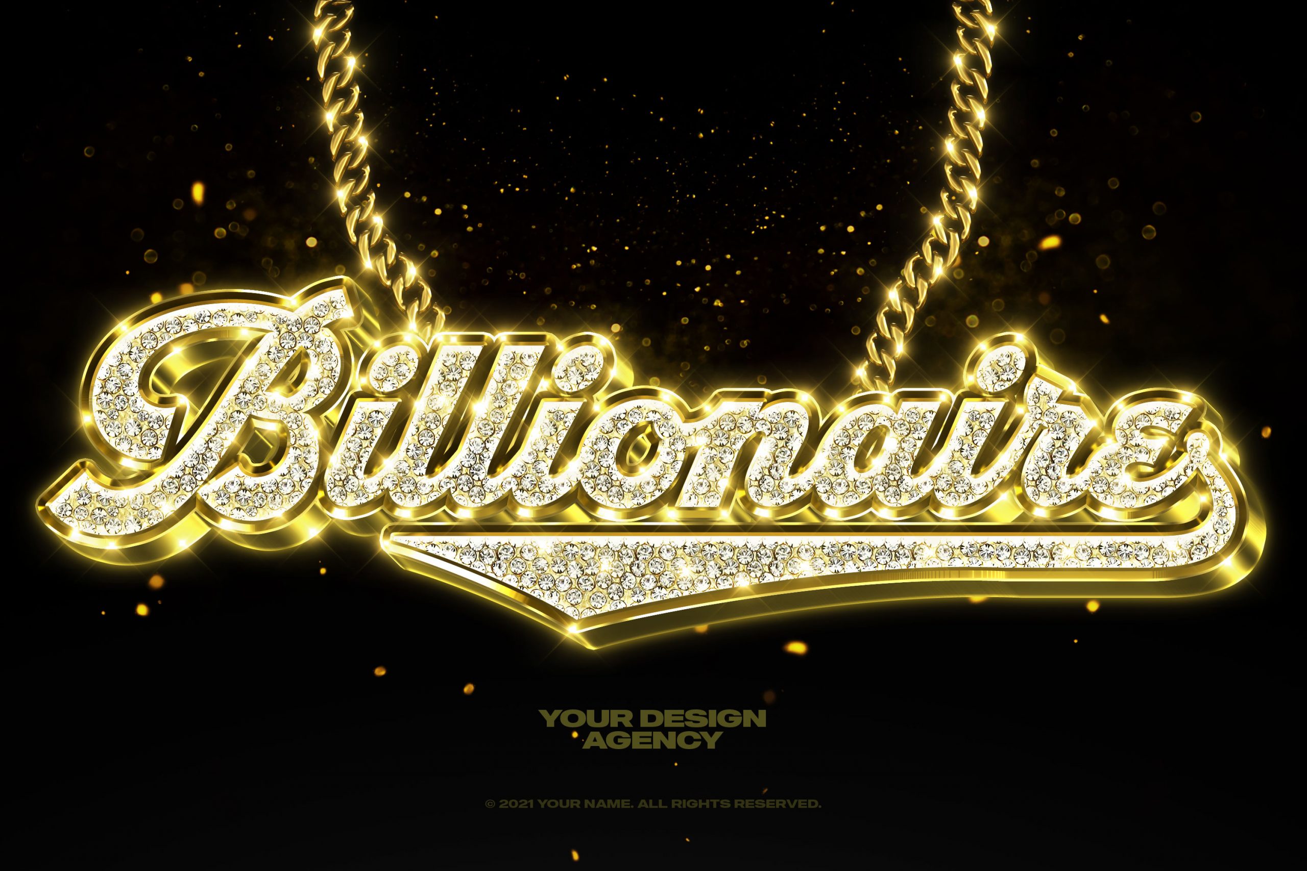 Bling Bling Text and Logo Style Vol.2, PSD Template