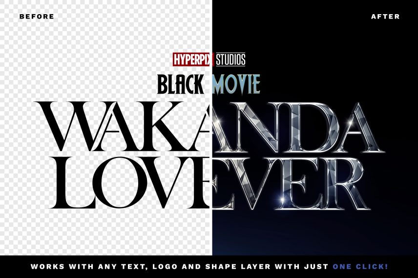 Black Panther: Wakanda Forever Text Style PSD Template