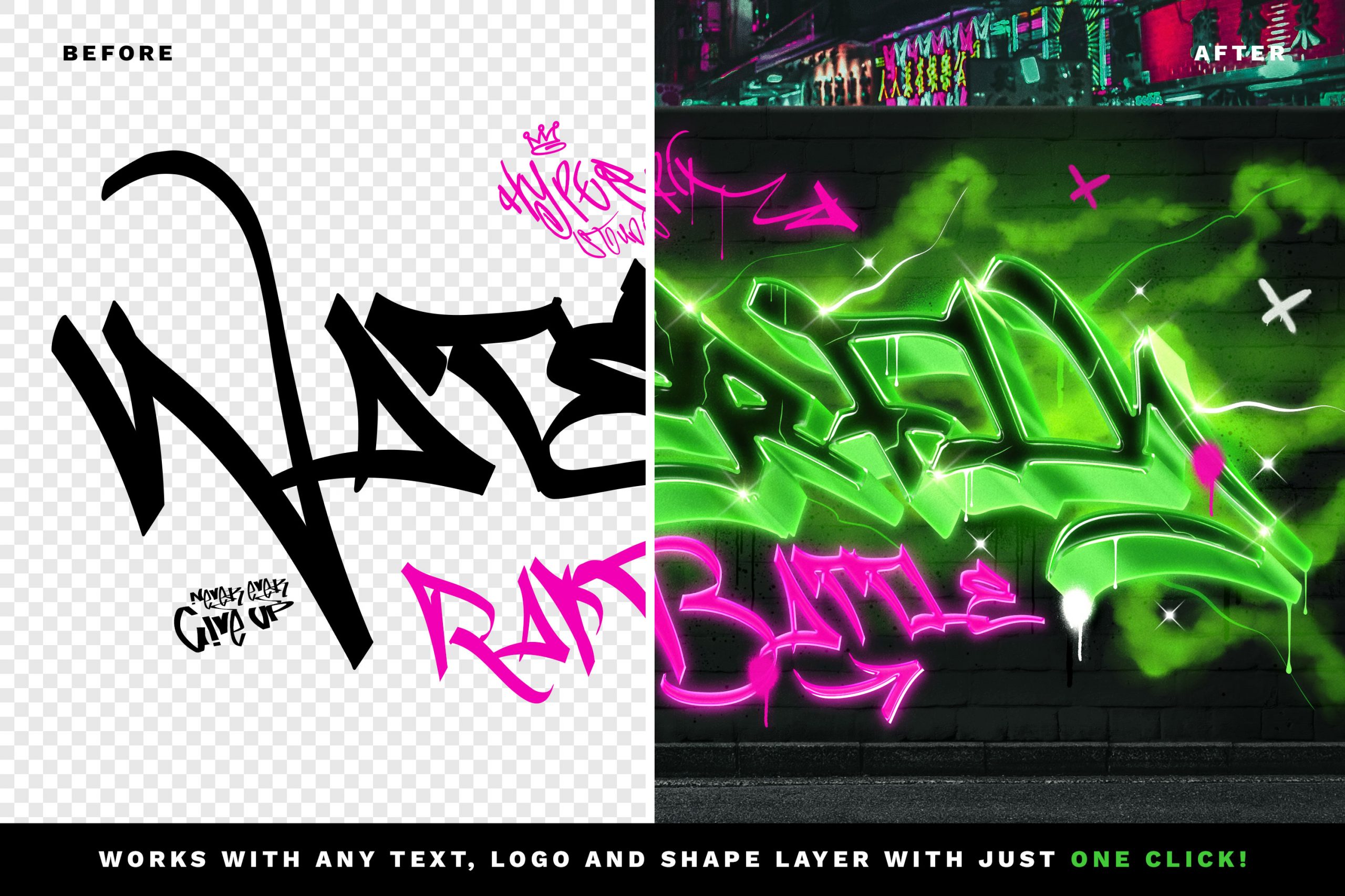 Graffiti Text Effect Vol.9 PSD Text Style Hyperpix