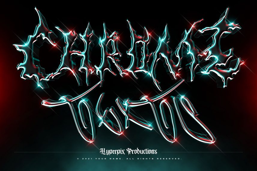 3D Chrome Text Style PSD Template