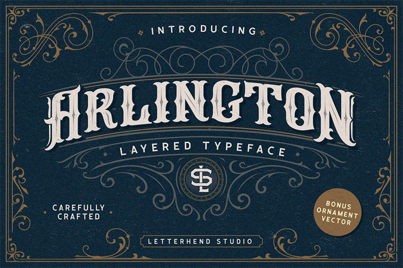 arlington layered victorian font