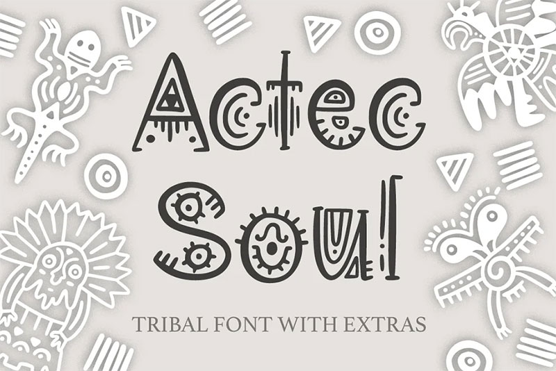 aztec soul tribal scandinavian font