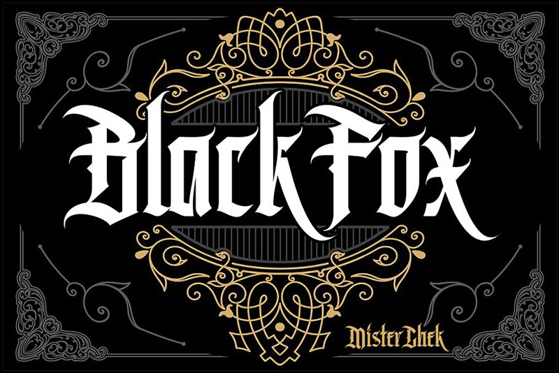 black fox tattoo font