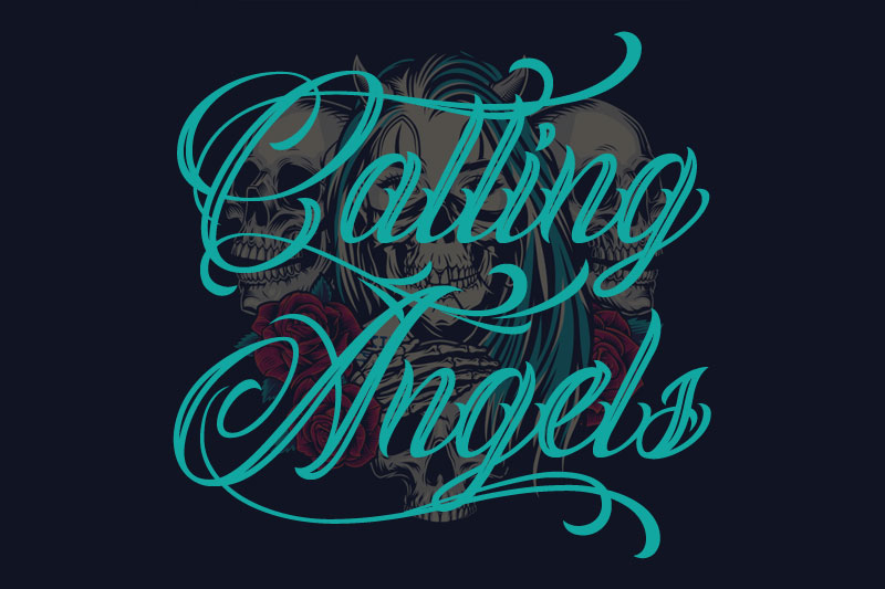 calling angels tattoo font