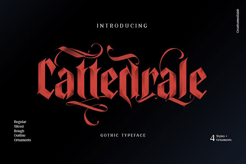 cattedrale gothic blackletter tattoo font