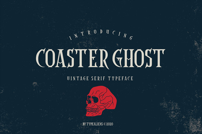 coaster ghost tattoo font