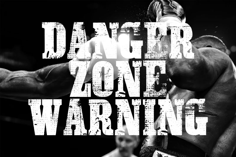 danger zone warning fight font