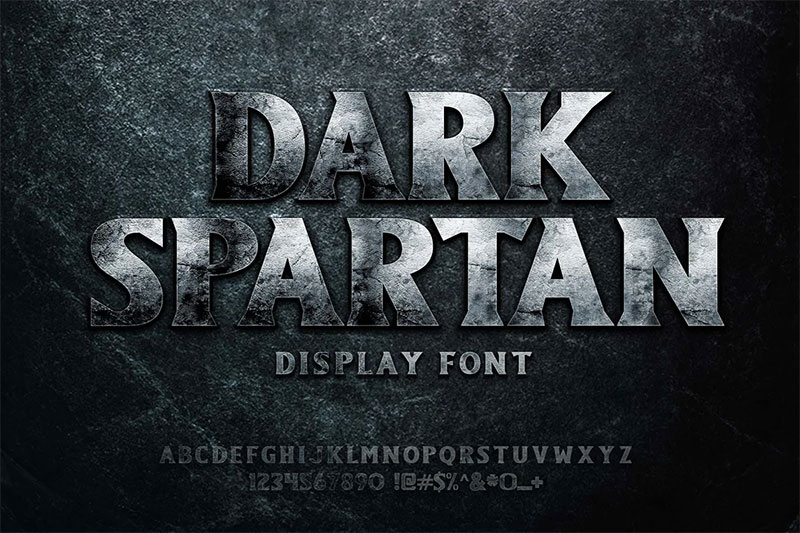 dark spartan display fight font