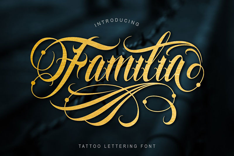 familia tattoo lettering tattoo font