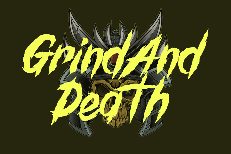 grind and death tattoo font