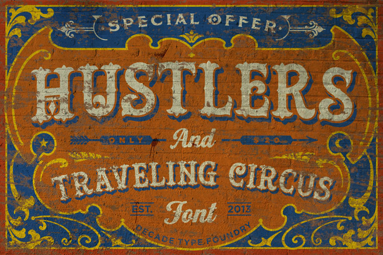 hustlers rough victorian font