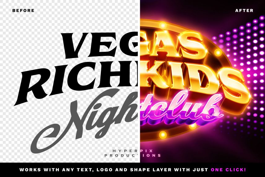 Nightclub / Casino Logo and Text Effect Vol.4 PSD Text Style